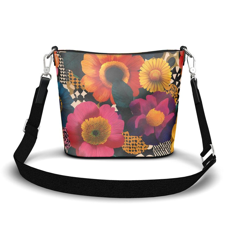 Penzance Large Leather Bucket Tote - GeoBloom™ Edition