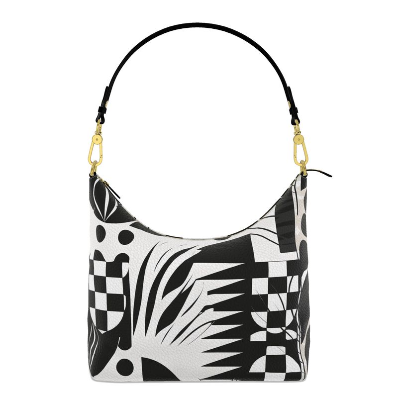Bloom Noir Square Hobo Bag