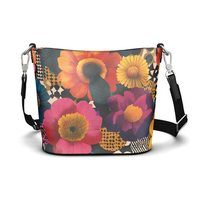 Penzance Large Leather Bucket Tote - GeoBloom™ Edition