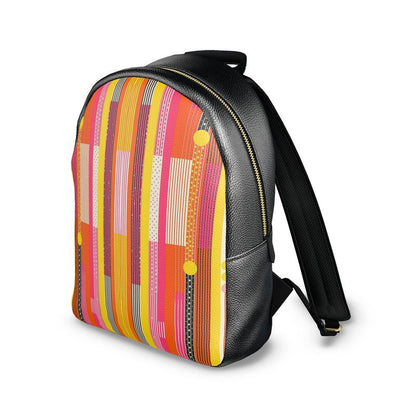 Nova Polka-Stripes Colville Leather Backpack: