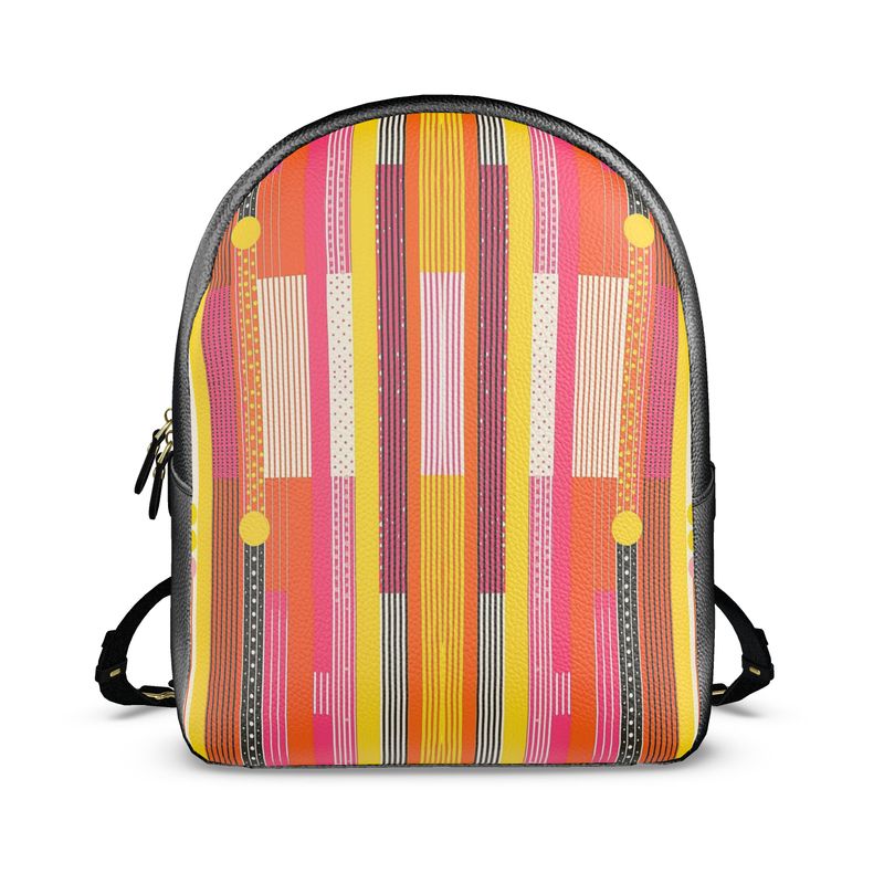 Nova Polka-Stripes Colville Leather Backpack: