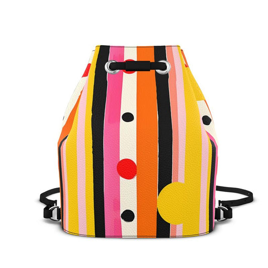 Nova Polka-Stripes Bucket Backpack