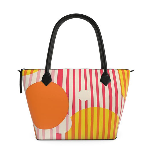 Oriah Nova™ Polka-stripes ZIp Top Handbag