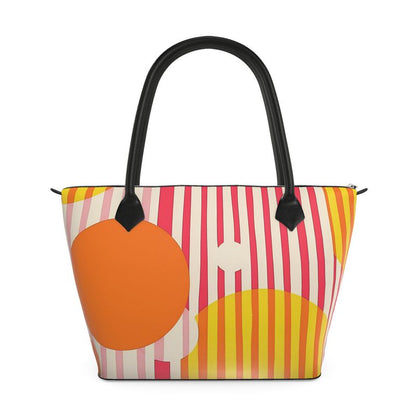 Oriah Nova™ Polka-stripes ZIp Top Handbag