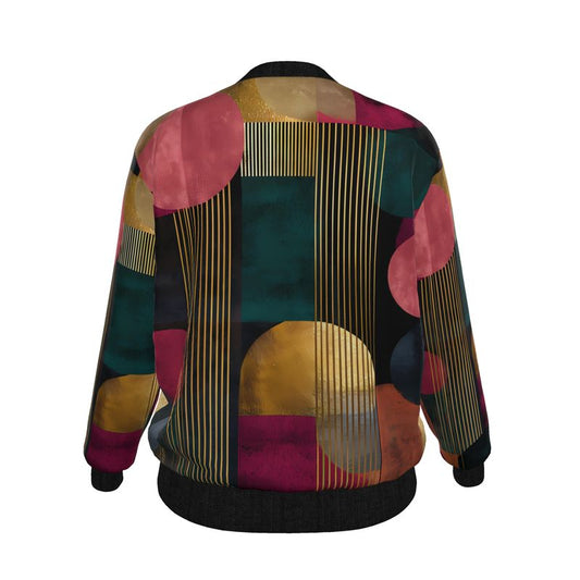 Auric Realm Polka-stripes Ladies Bomber Jacket