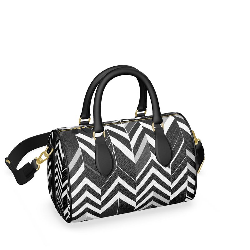 Monochrome Chevron Luxe Mini Denbigh Duffle Bag