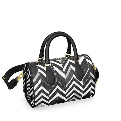 Monochrome Chevron Luxe Mini Denbigh Duffle Bag