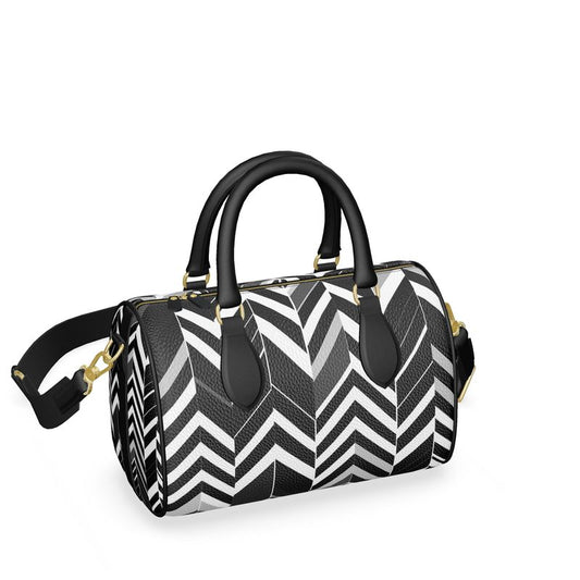 Monochrome Chevron Luxe Mini Denbigh Duffle Bag