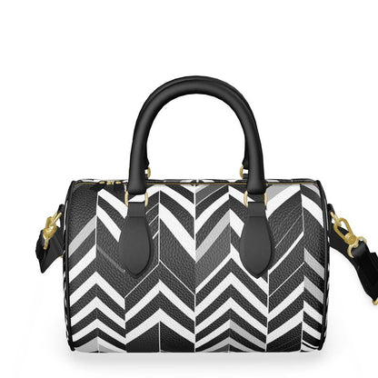 Monochrome Chevron Luxe Mini Denbigh Duffle Bag