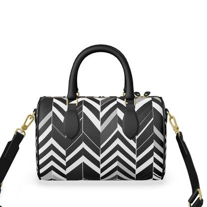 Monochrome Chevron Luxe Mini Denbigh Duffle Bag