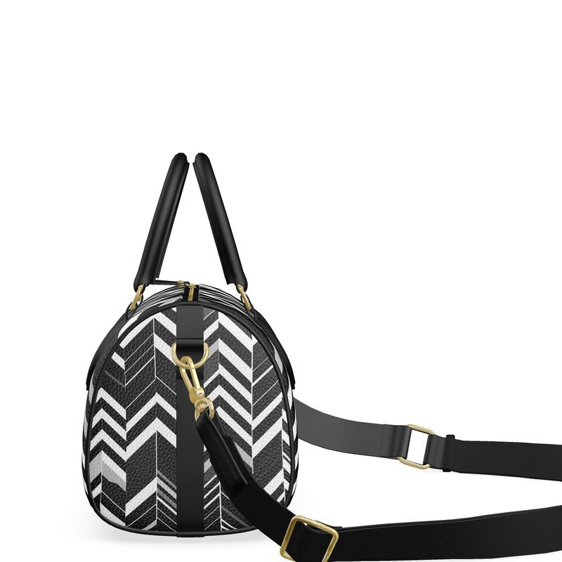 Monochrome Chevron Luxe Mini Denbigh Duffle Bag