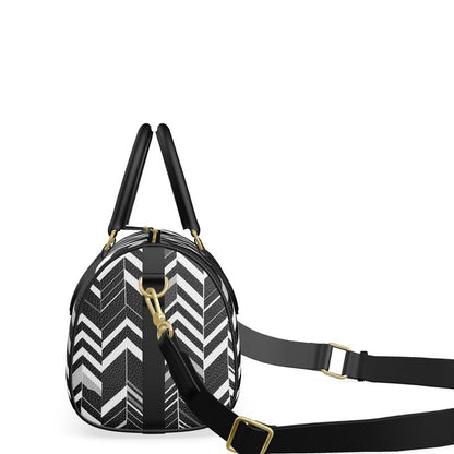 Monochrome Chevron Luxe Mini Denbigh Duffle Bag